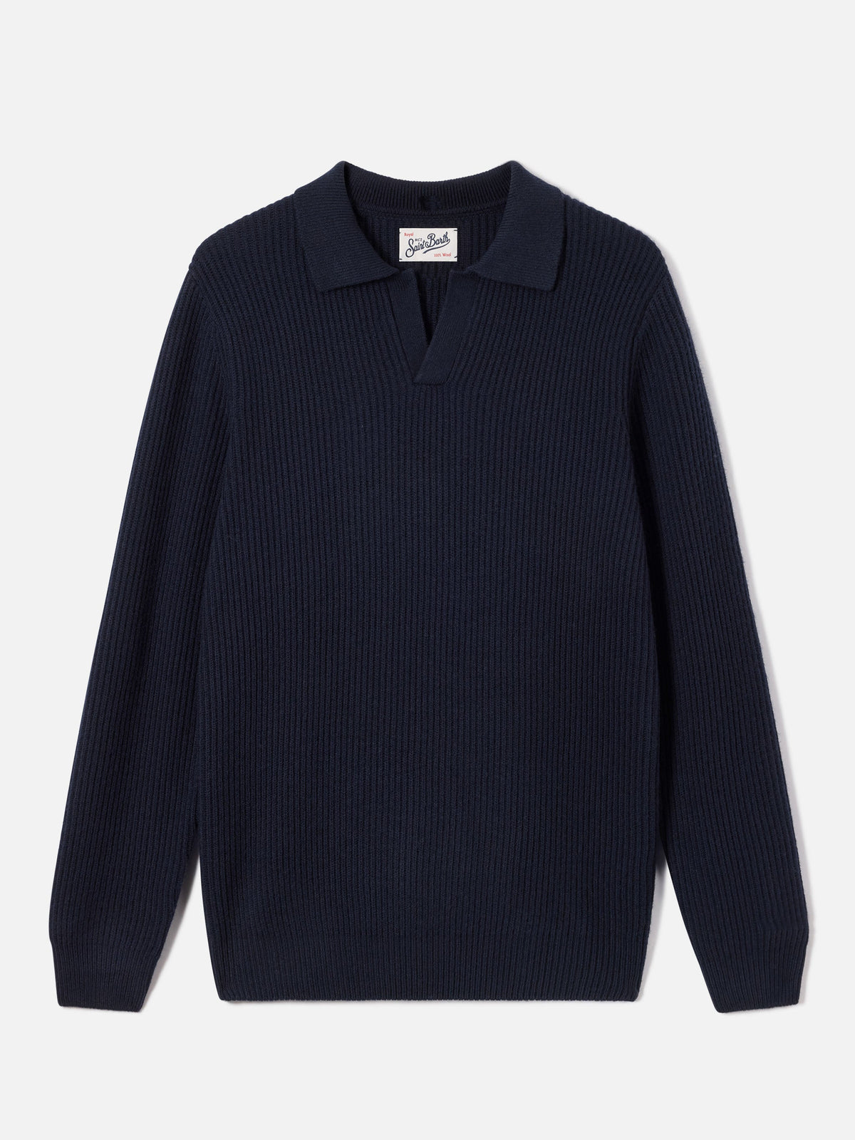 Polo Downing blu navy in lana a costine product image 5