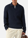 Polo Downing blu navy in lana a costine product image 1
