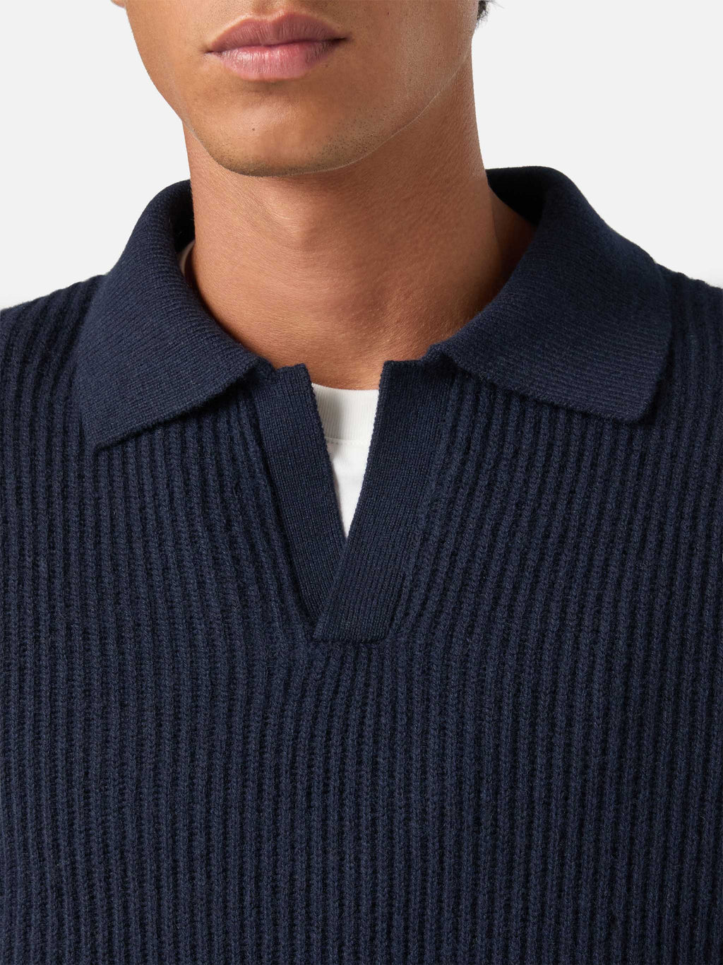 Polo Downing blu navy in lana a costine product image 2