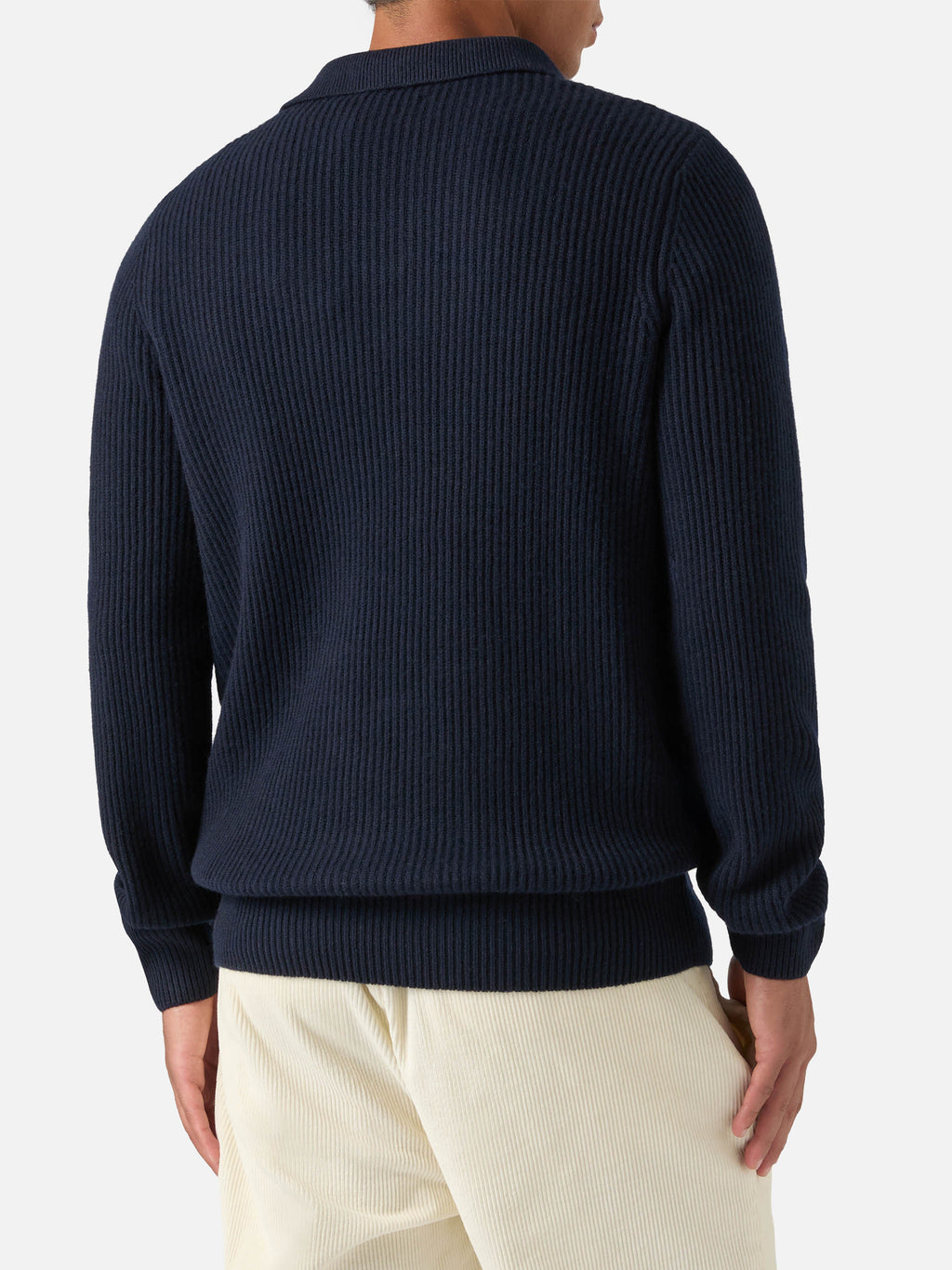 Polo Downing blu navy in lana a costine product image 3
