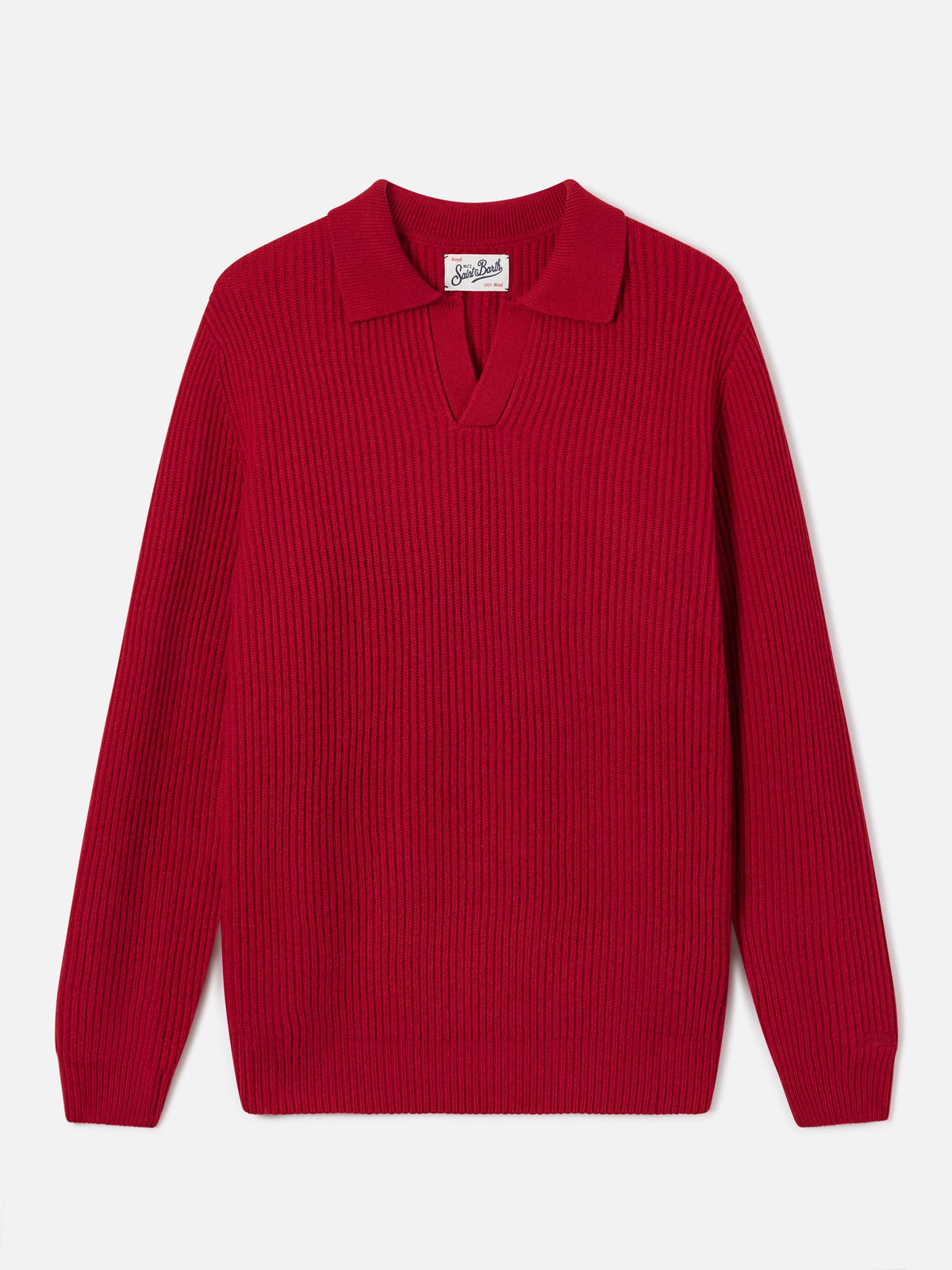 Polo Downing rossa in lana a costine product image 1