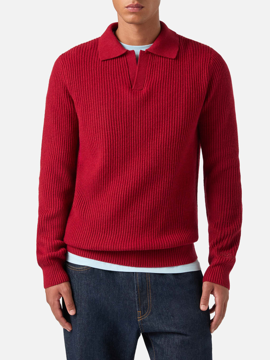 Polo Downing rossa in lana a costine product image 2