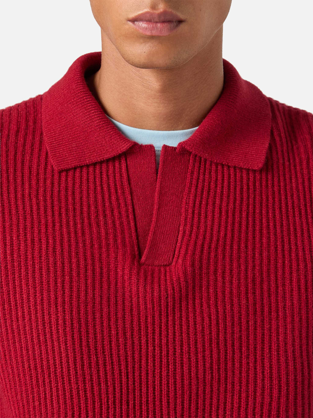 Polo Downing rossa in lana a costine product image 3
