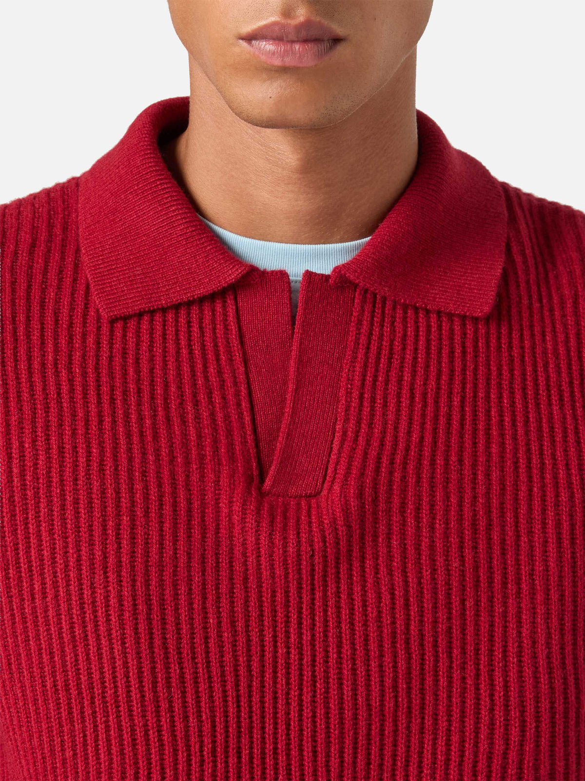 Polo Downing rossa in lana a costine product image 3