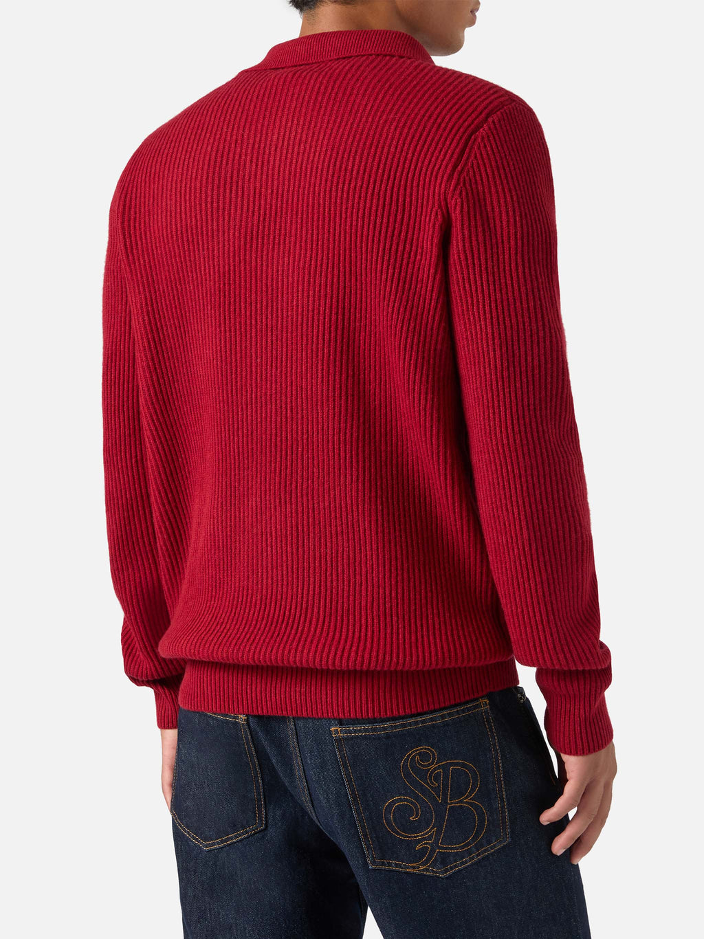 Polo Downing rossa in lana a costine product image 4
