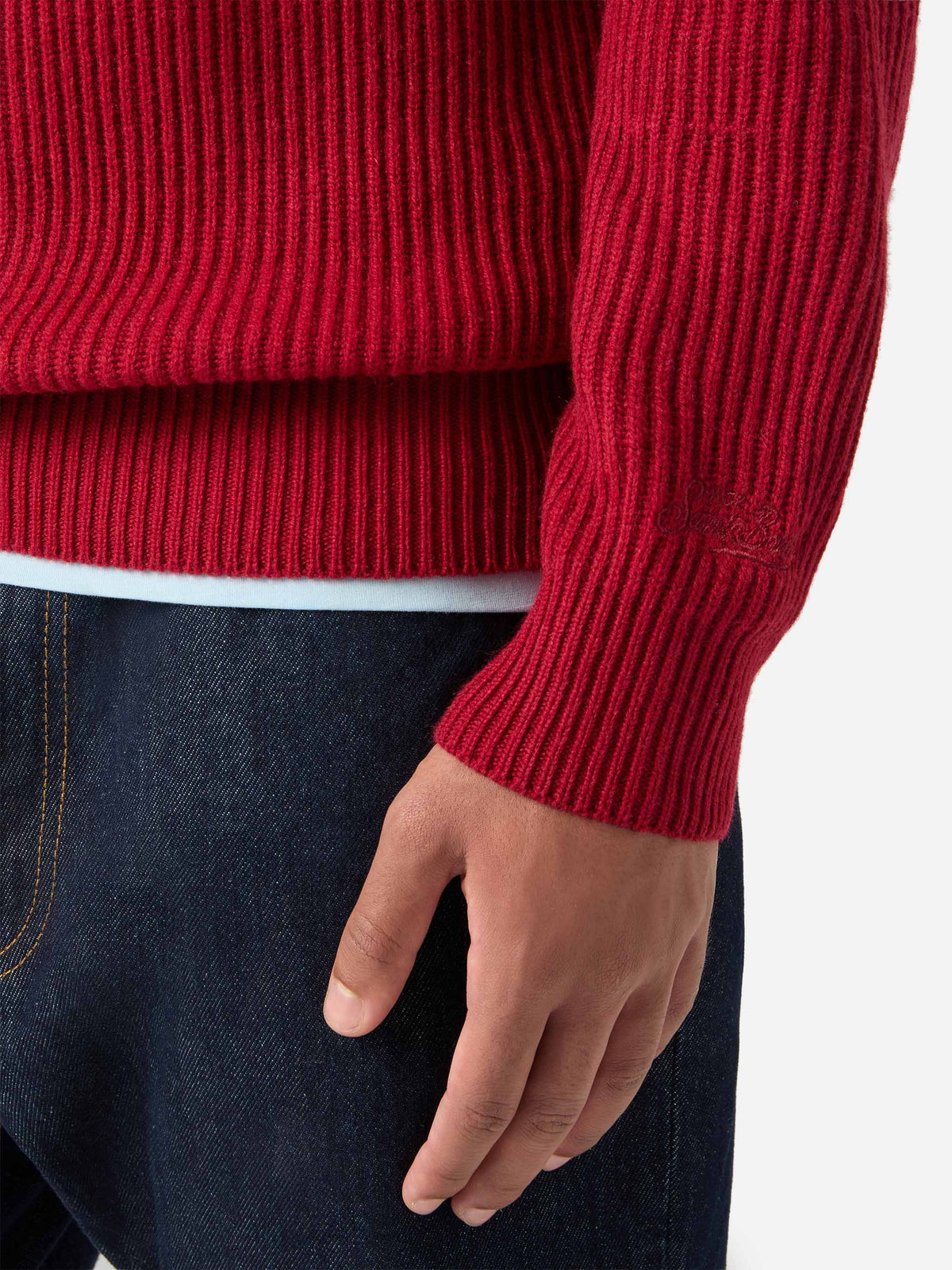 Polo Downing rossa in lana a costine product image 5