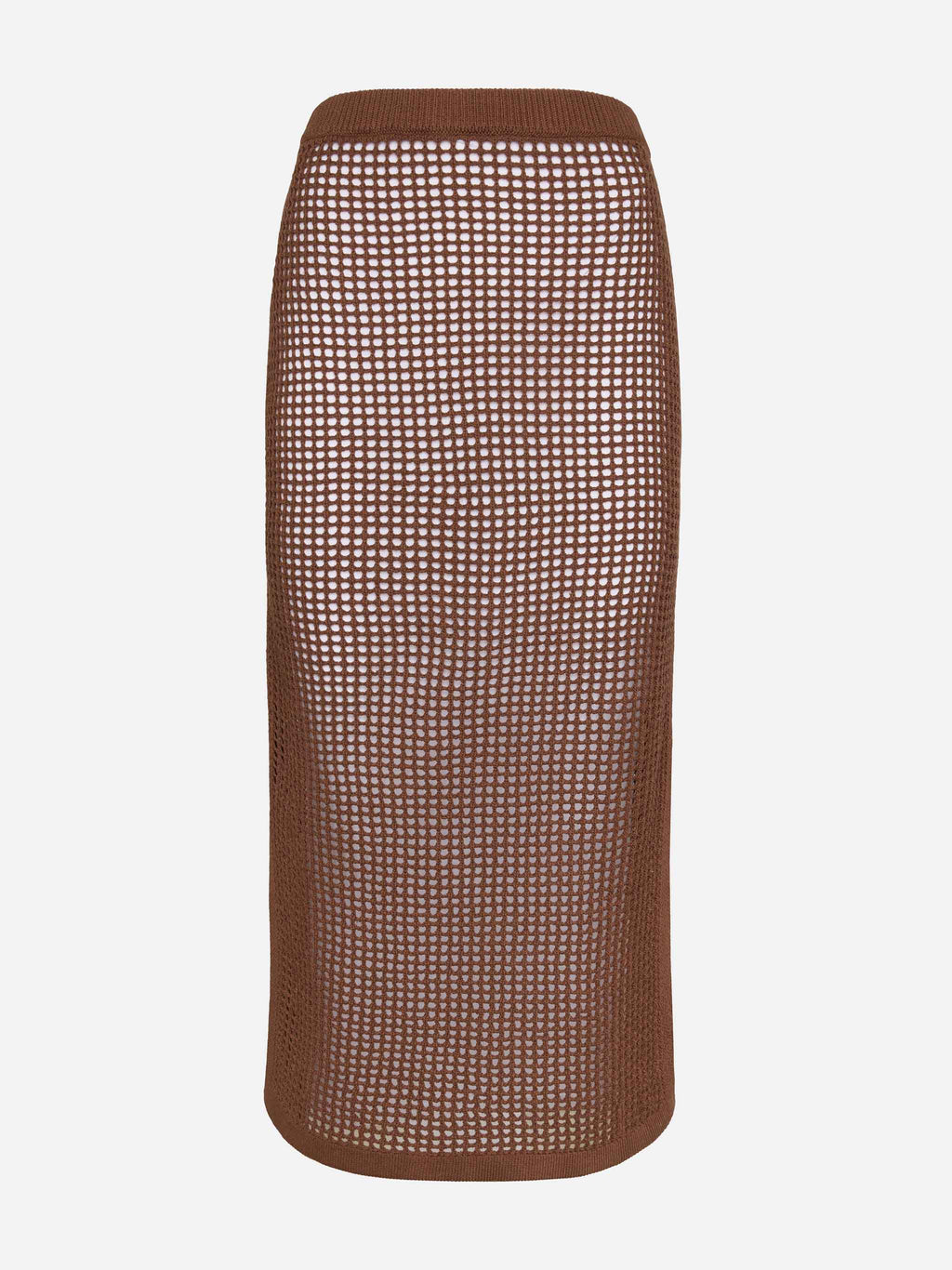 Gonna midi Darline marrone in crochet