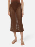 Gonna midi Darline marrone in crochet