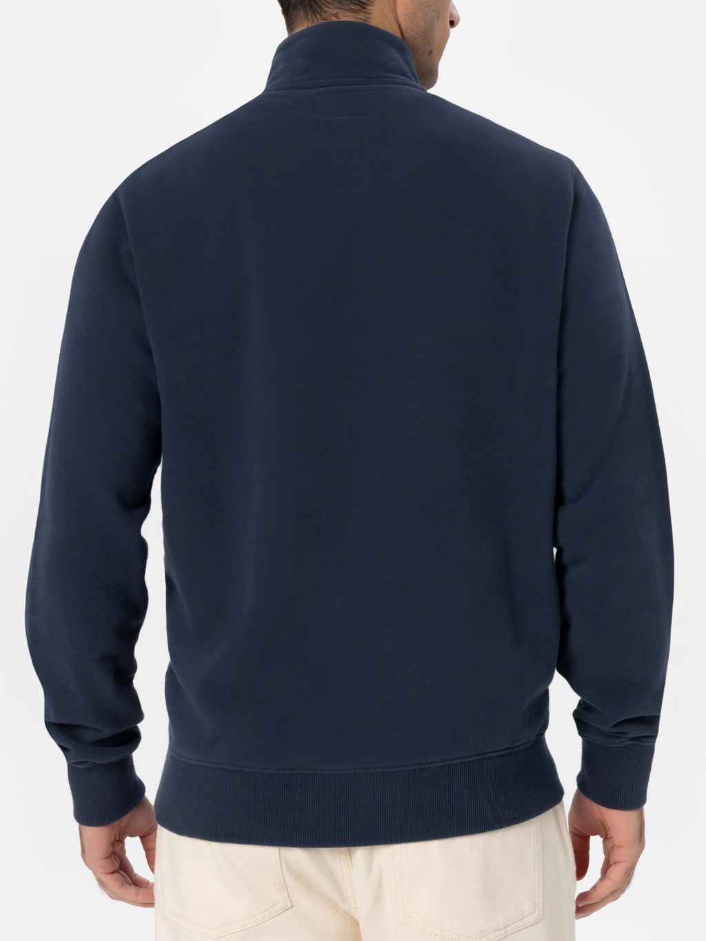 Felpa con collo a zip Dunkan blu navy con ricamo logo