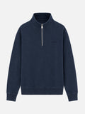 Felpa con collo a zip Dunkan blu navy con ricamo logo
