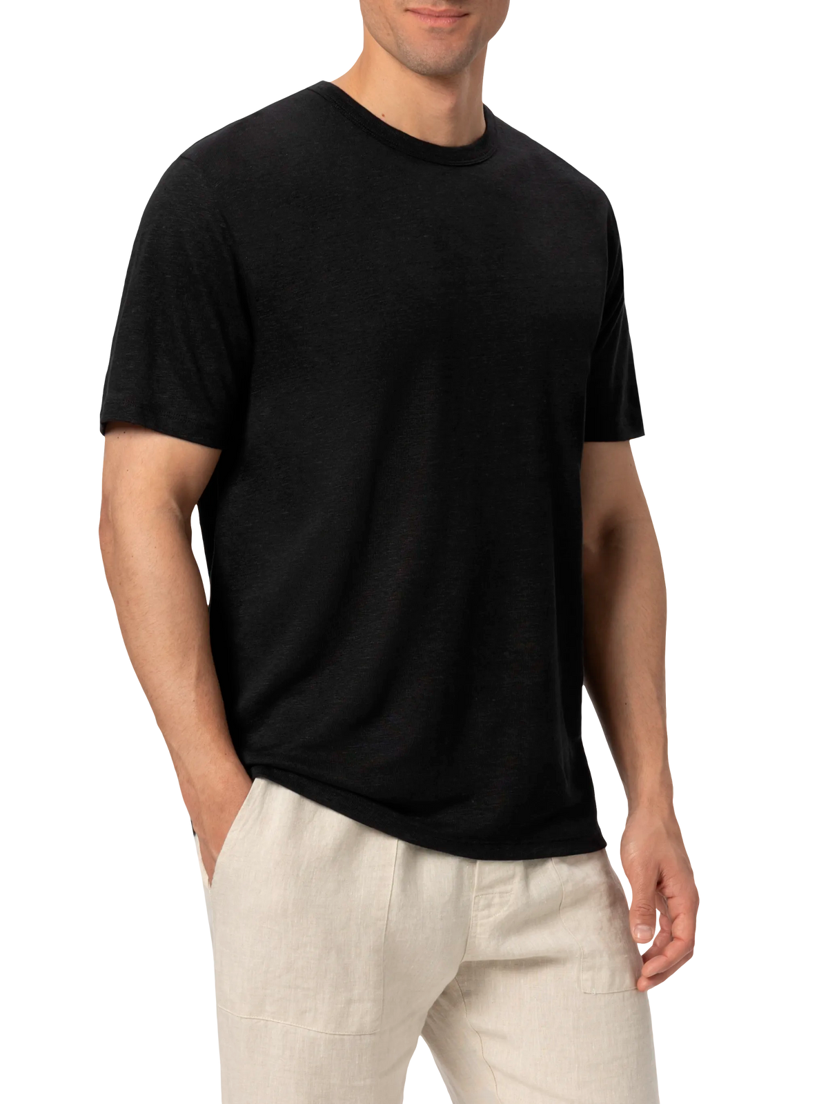 T-shirt Ecstasea nera in lino con taschino product image 2