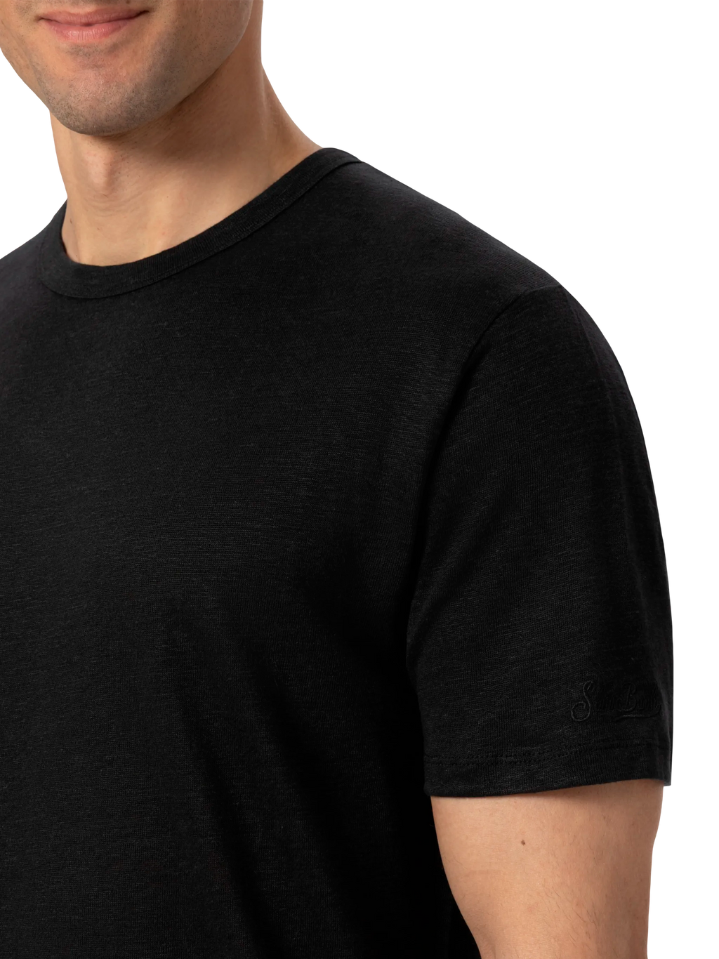 T-shirt Ecstasea nera in lino con taschino product image 3