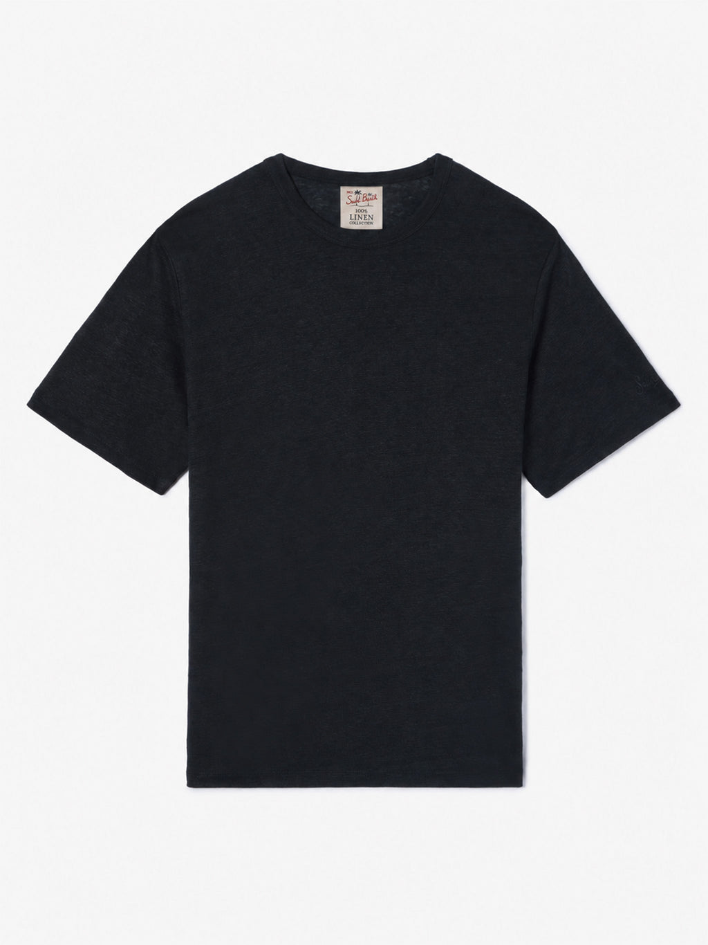 T-shirt Ecstasea nera in lino con taschino product image 1