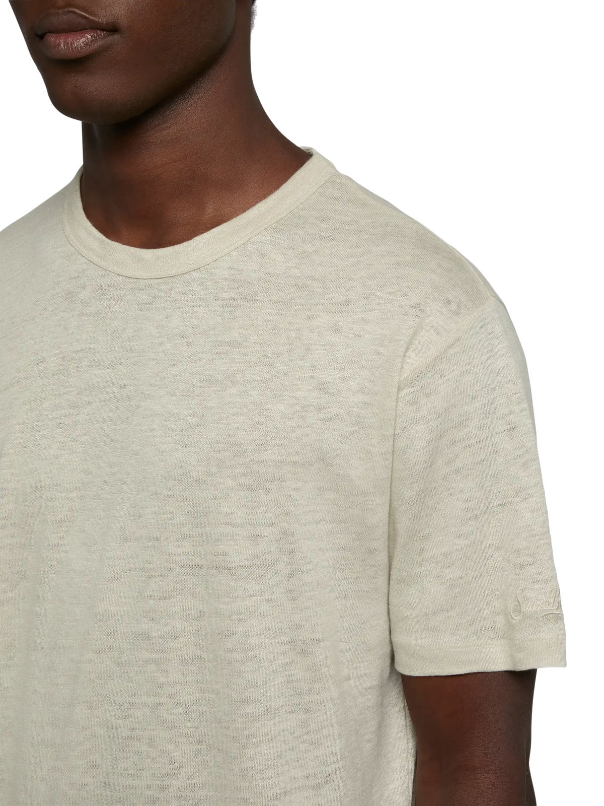 T-shirt Ecstasea bianco panna in lino con taschino product image 3