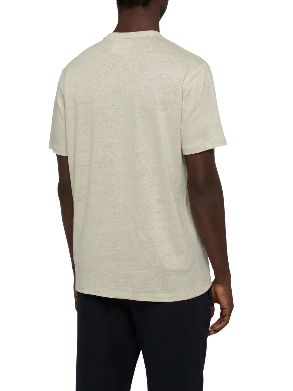 T-shirt Ecstasea bianco panna in lino con taschino product image 4