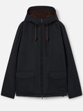 Giacca Edgar blu navy cerata con cappuccio e fodera in teddy product image 1