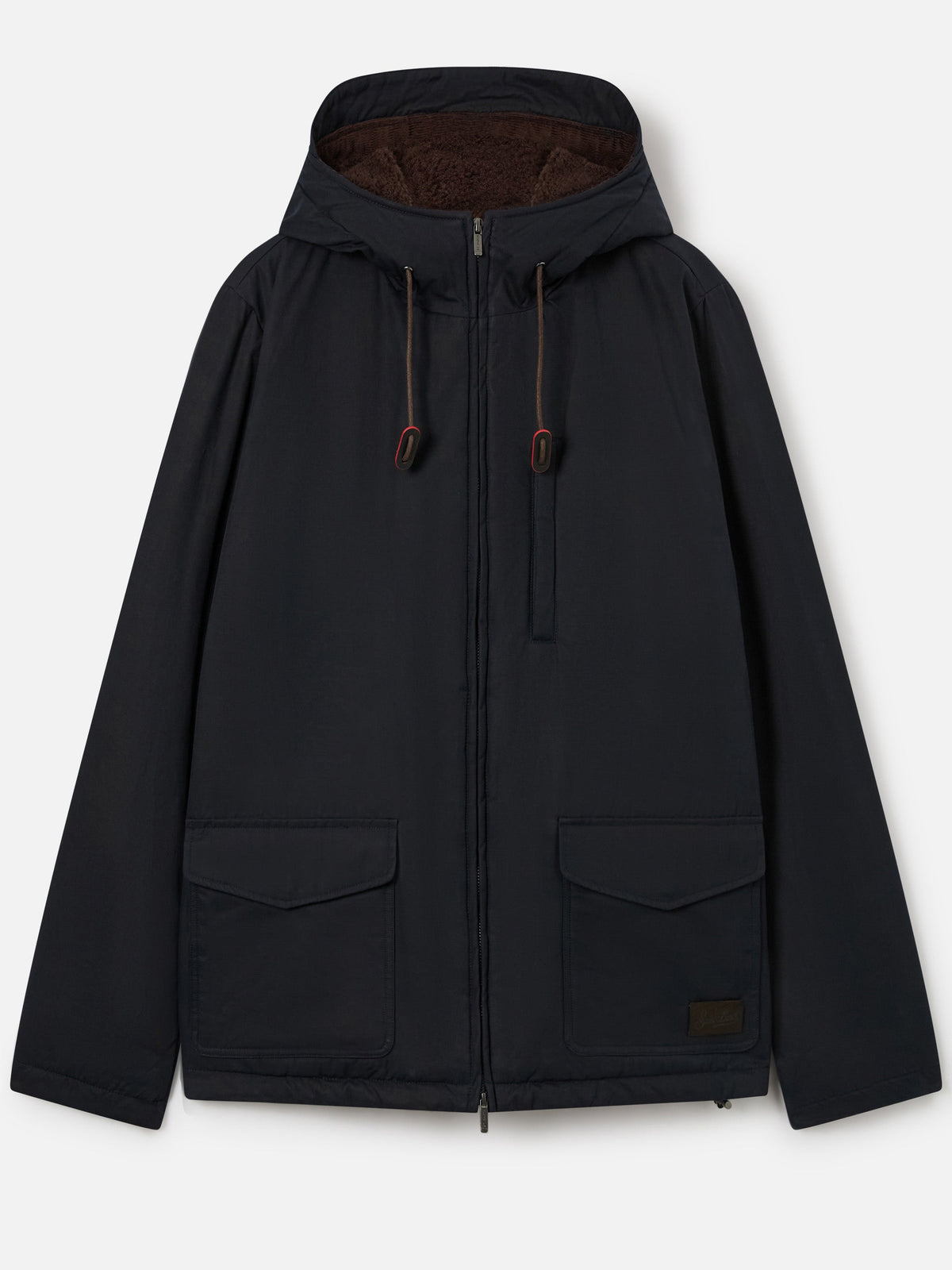 Giacca Edgar blu navy cerata con cappuccio e fodera in teddy product image 1