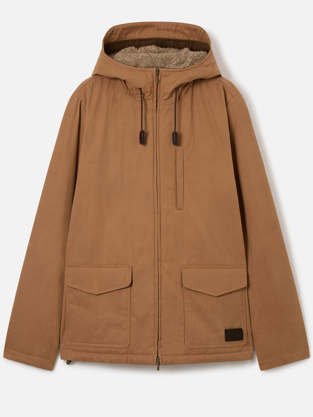 Giacca Edgar khaki cerata con cappuccio e fodera in teddy product image 1