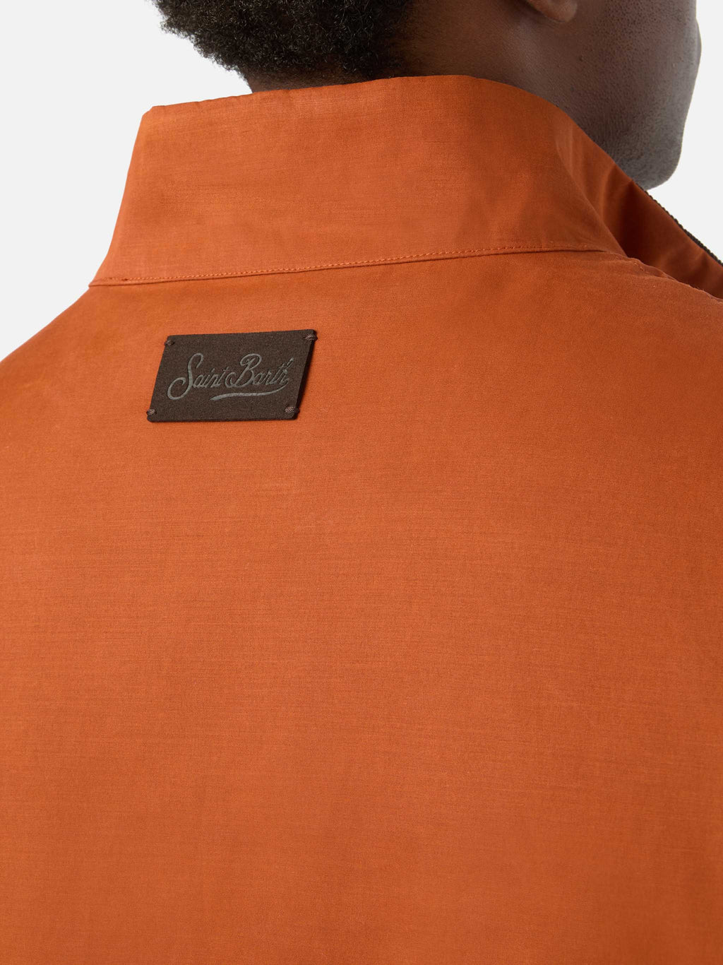 Gilet Edgar arancione scuro cerato con fodera in teddy