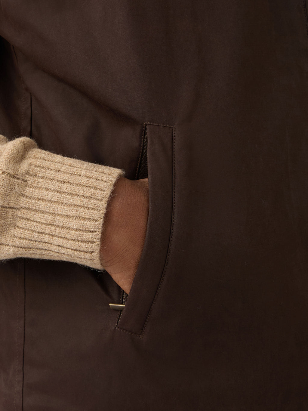 Gilet Edgar marrone cerato con fodera in teddy