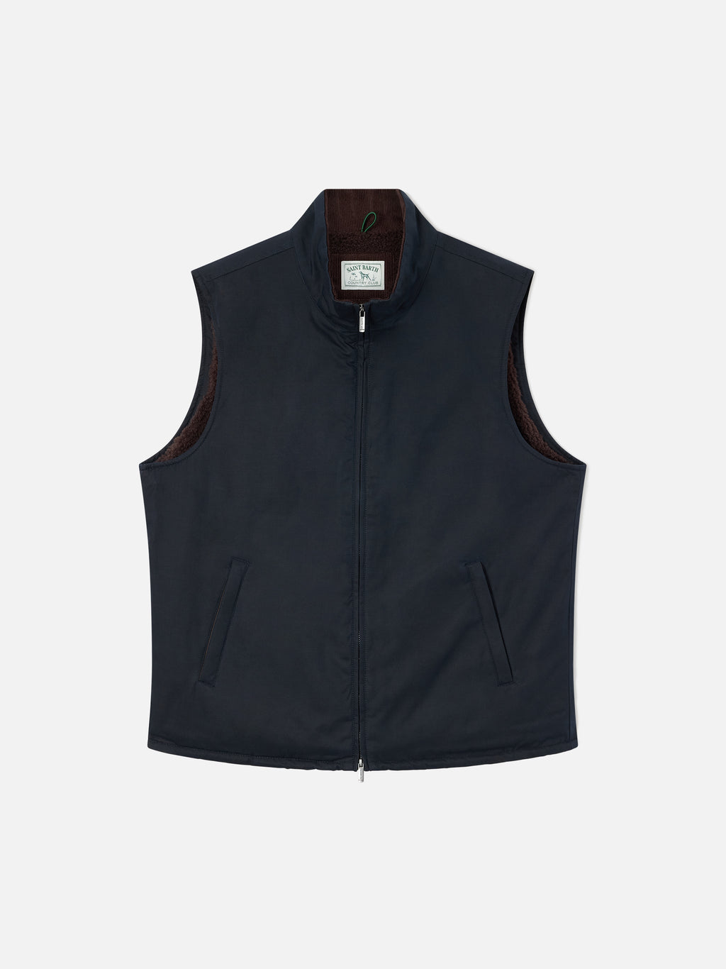 Gilet Edgar blu navy cerato con fodera in teddy