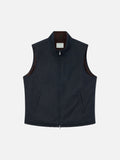 Gilet Edgar blu navy cerato con fodera in teddy