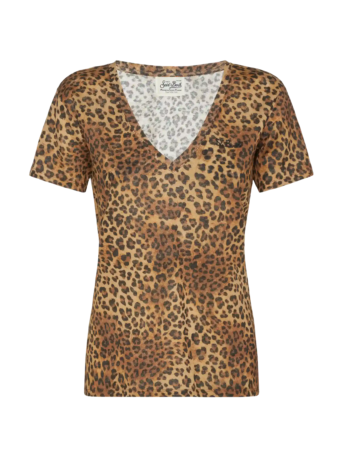 T-shirt Eloise in lino con stampa leopardata product image 3