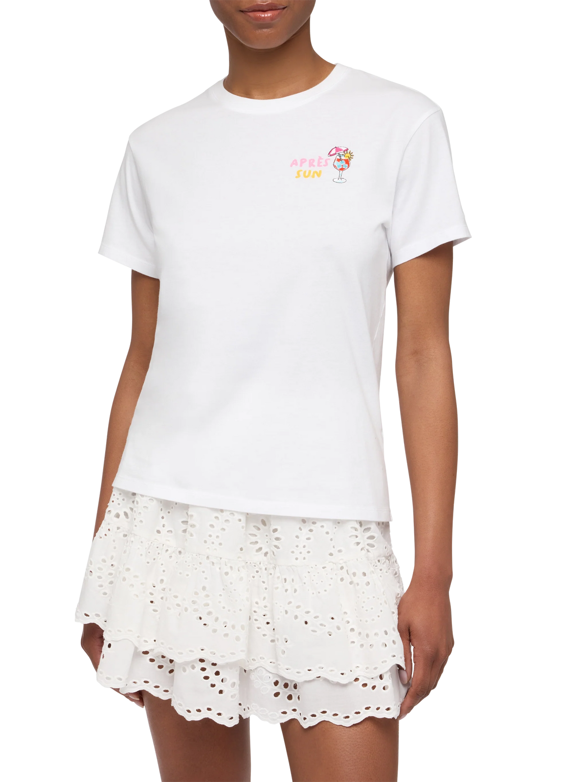 T-shirt Emilie bianca con ricamo Après Sun product image 2