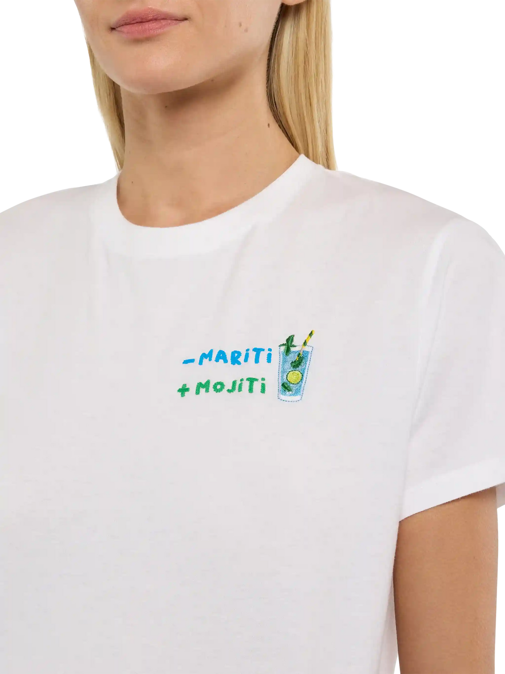 T-shirt Emilie bianca con ricamo - mariti + mojiti product image 1