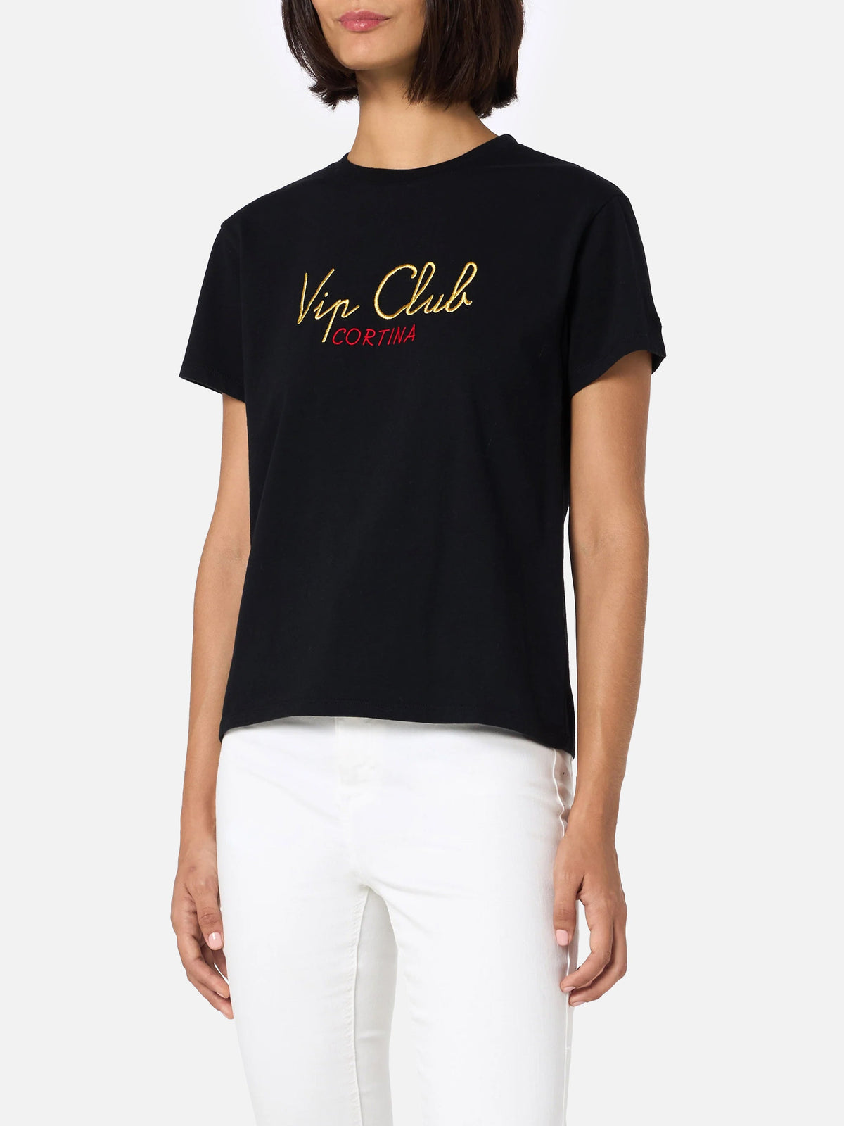 T-shirt Emilie nera con ricamo Vip Club Cortina | Special product image 2