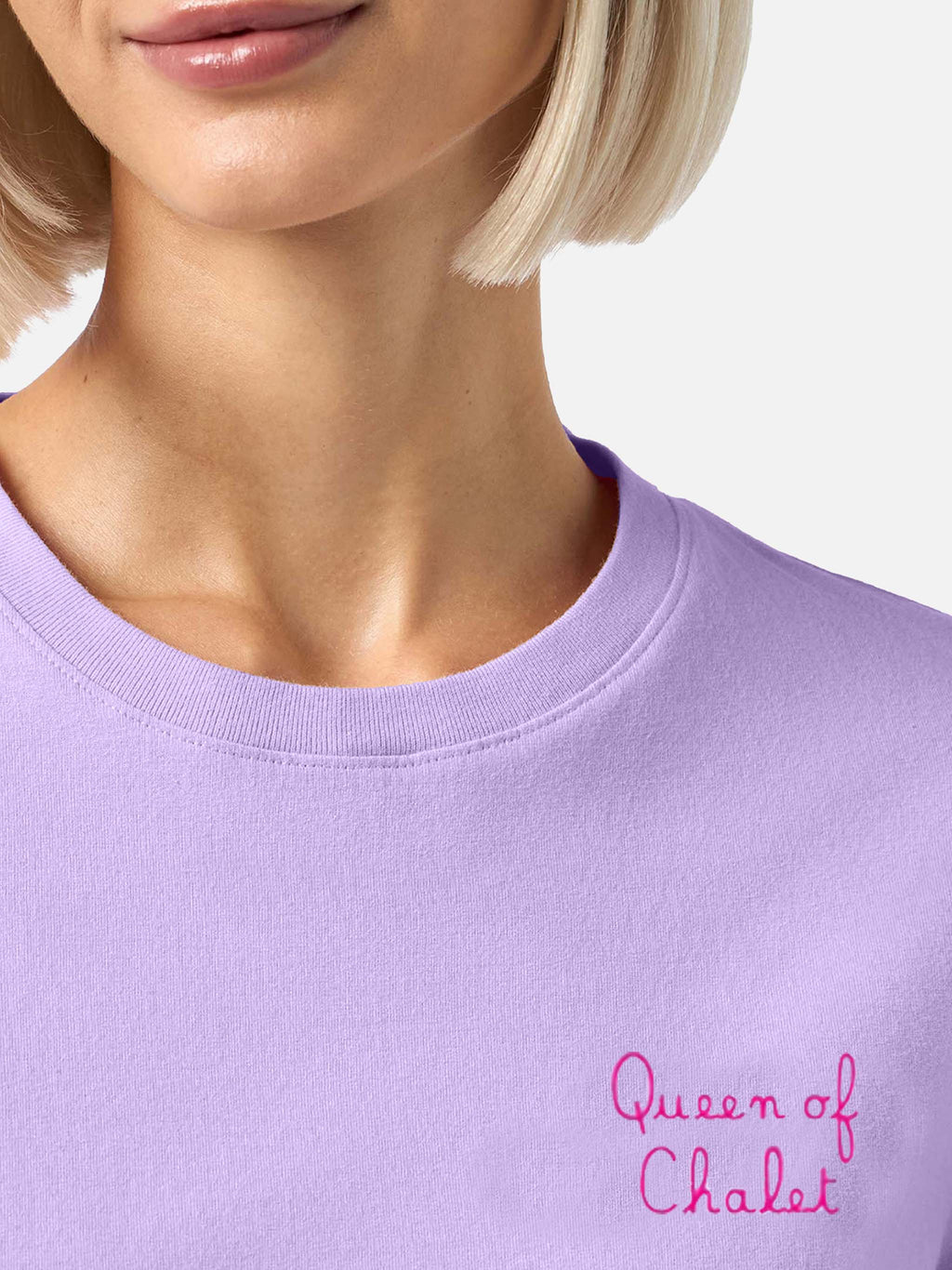 T-shirt Emilie lilla con ricamo Queen of Chalet product image 1