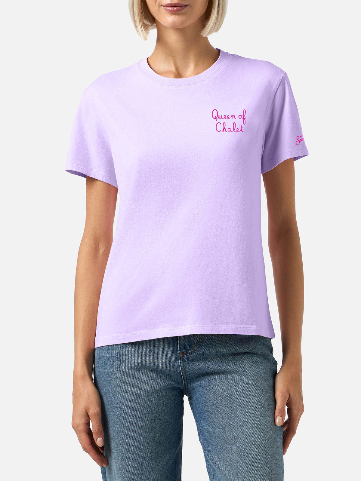 T-shirt Emilie lilla con ricamo Queen of Chalet product image 2