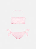 Bikini a fascia Emy rosa in sangallo