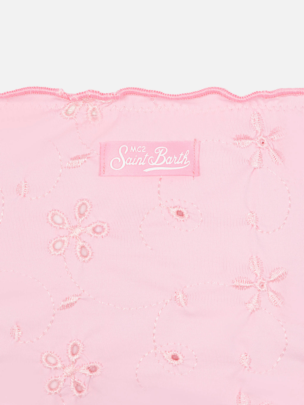 Bikini a fascia Emy rosa in sangallo