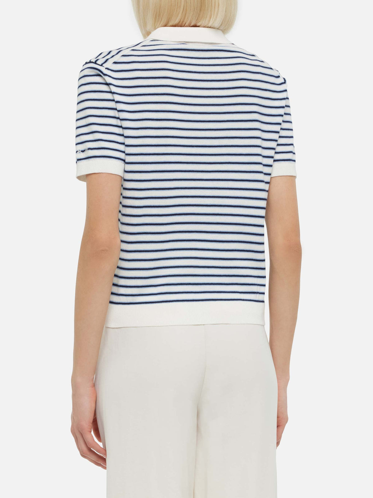 Polo in maglia Evonne blu navy a righe product image 5