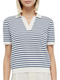 Polo in maglia Evonne blu navy a righe product image 1