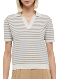 Polo in maglia Evonne beige a righe product image 1