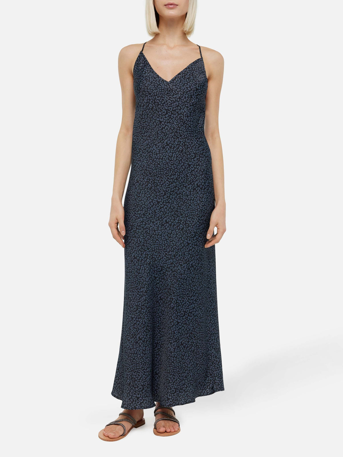 Abito Eydis in satin con stampa leopardata pastello