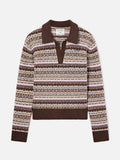 Maglia Eze in misto lana con collo polo e motivo fair isle product image 1