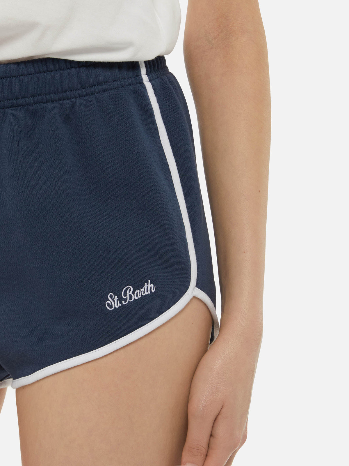Shorts Francine blu navy in cotone con ricamo logo product image 4