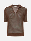 Polo Flora marrone in crochet a rete product image 1