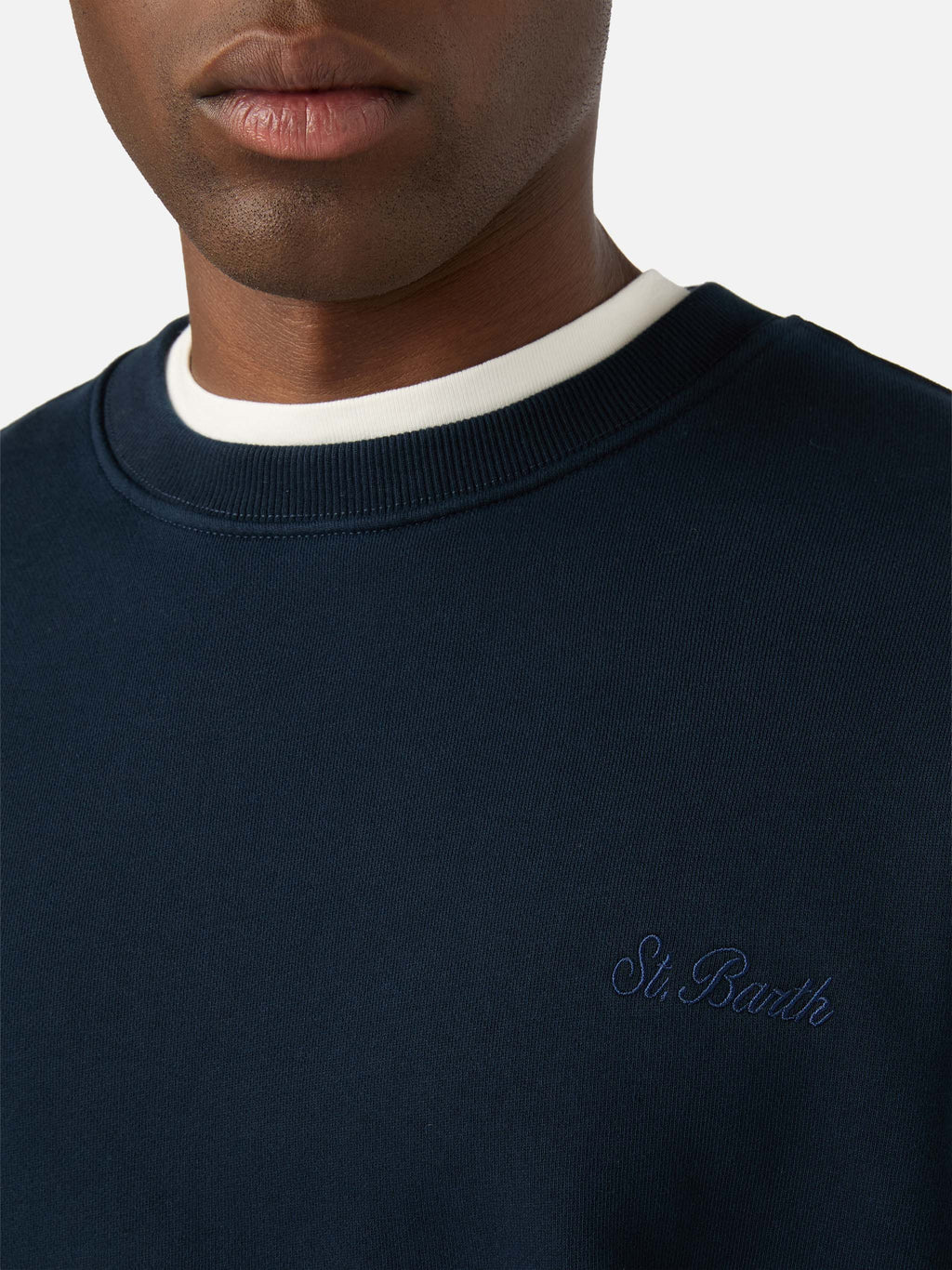 Felpa Fourseason blu navy in cotone con ricamo logo product image 3