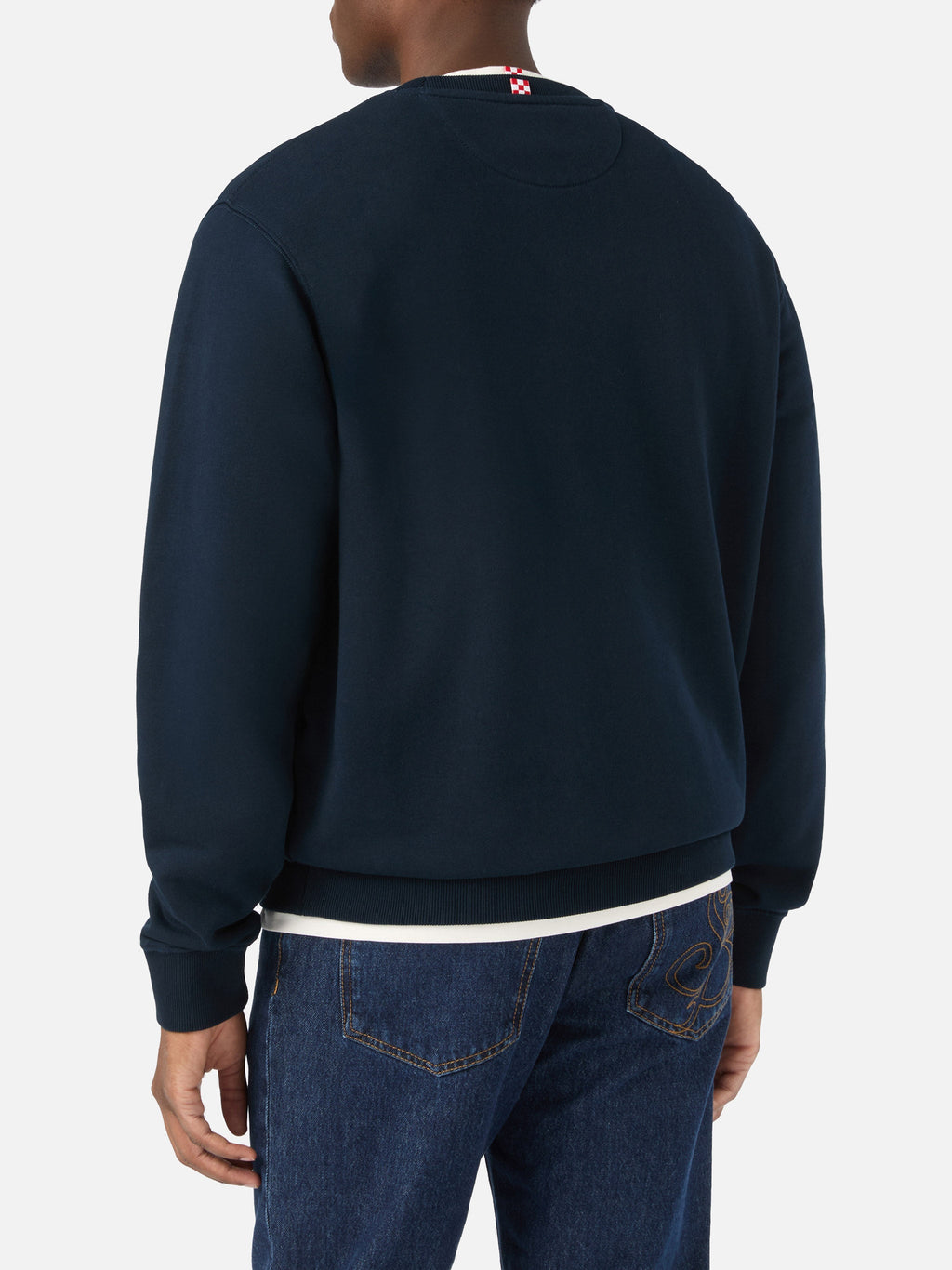 Felpa Fourseason blu navy in cotone con ricamo logo product image 4