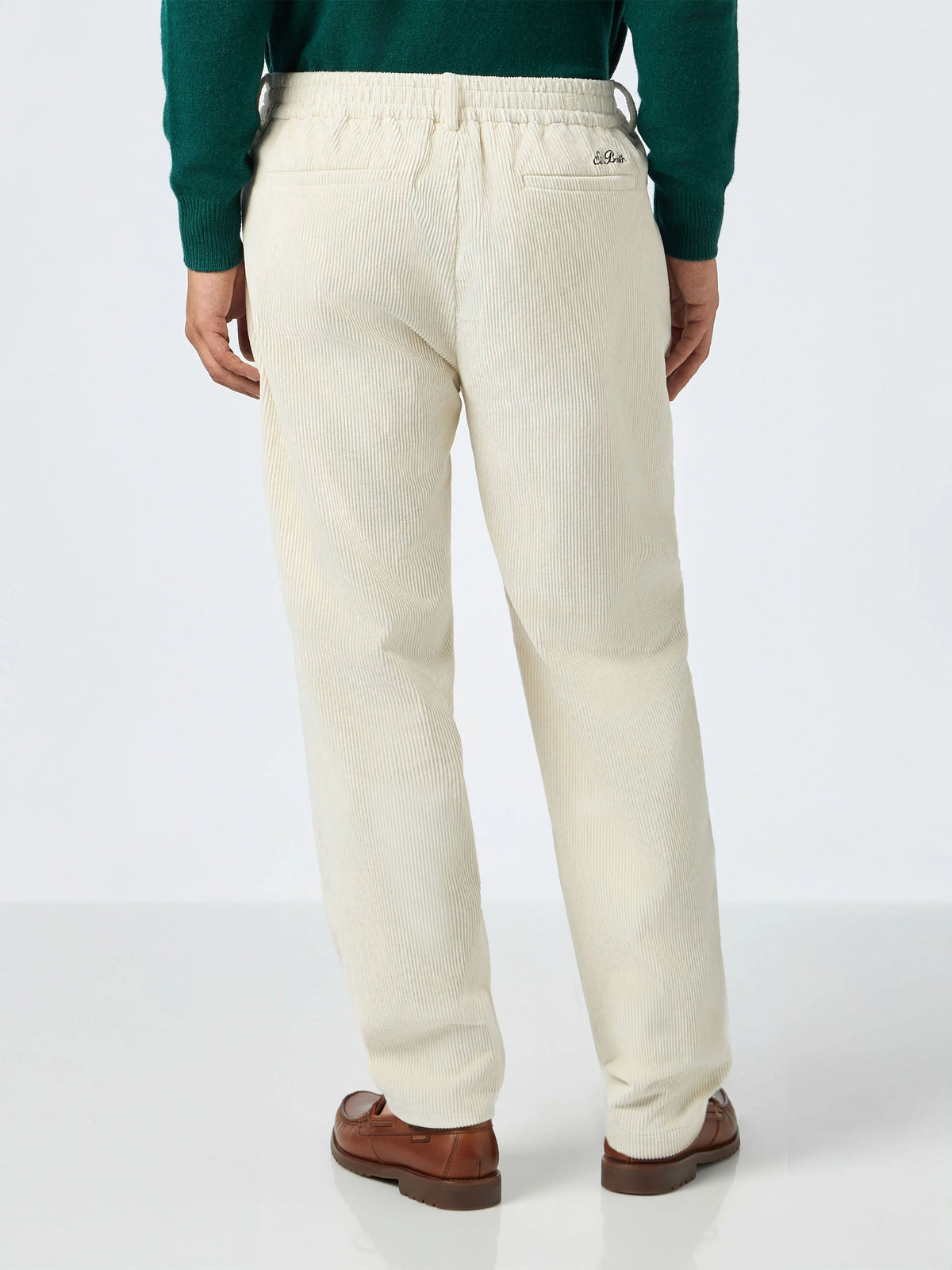Pantaloni Fuji bianco ghiaccio in velluto a coste