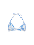 Top bikini bralette Gaia bianco con stampa toile de Jouy