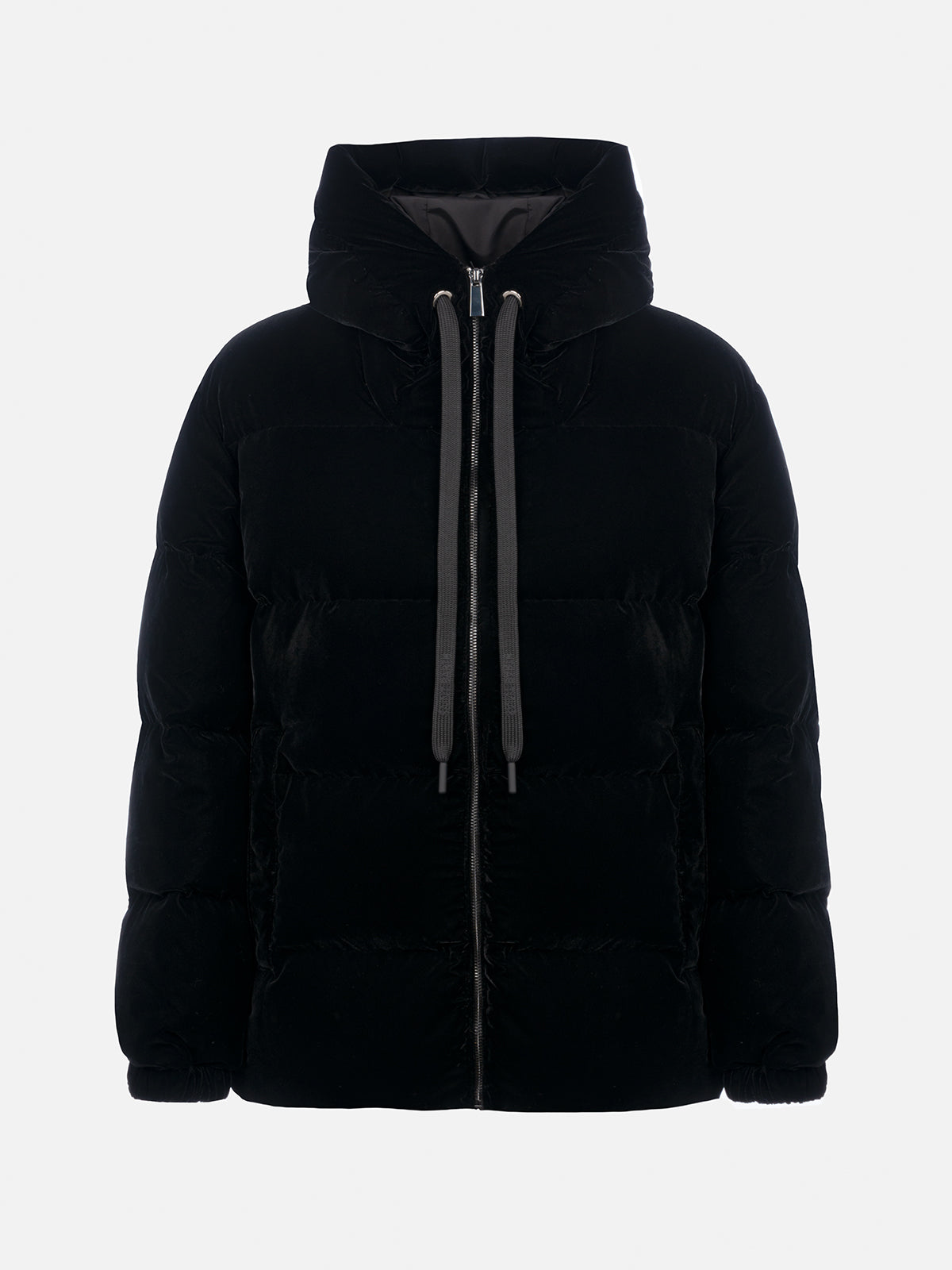 Piumino Geneve nero in velluto con cappuccio product image 4