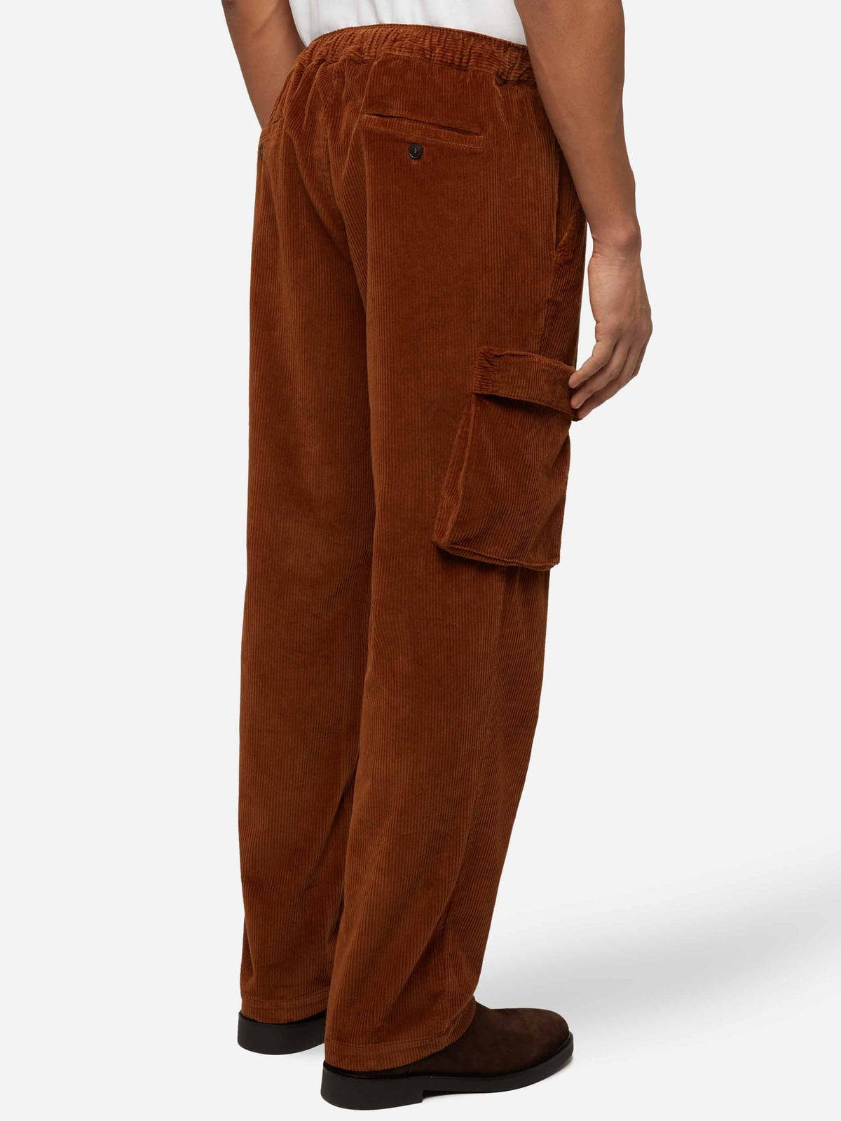 Pantaloni cargo Goldeck cammello in velluto a coste