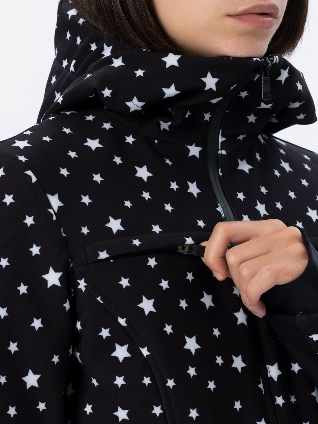 Tuta da sci Garmisch nera con stampa stelle