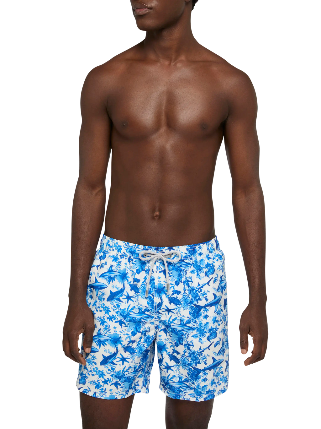 Costume mare Gustavia bianco con stampa squali | Special Edition