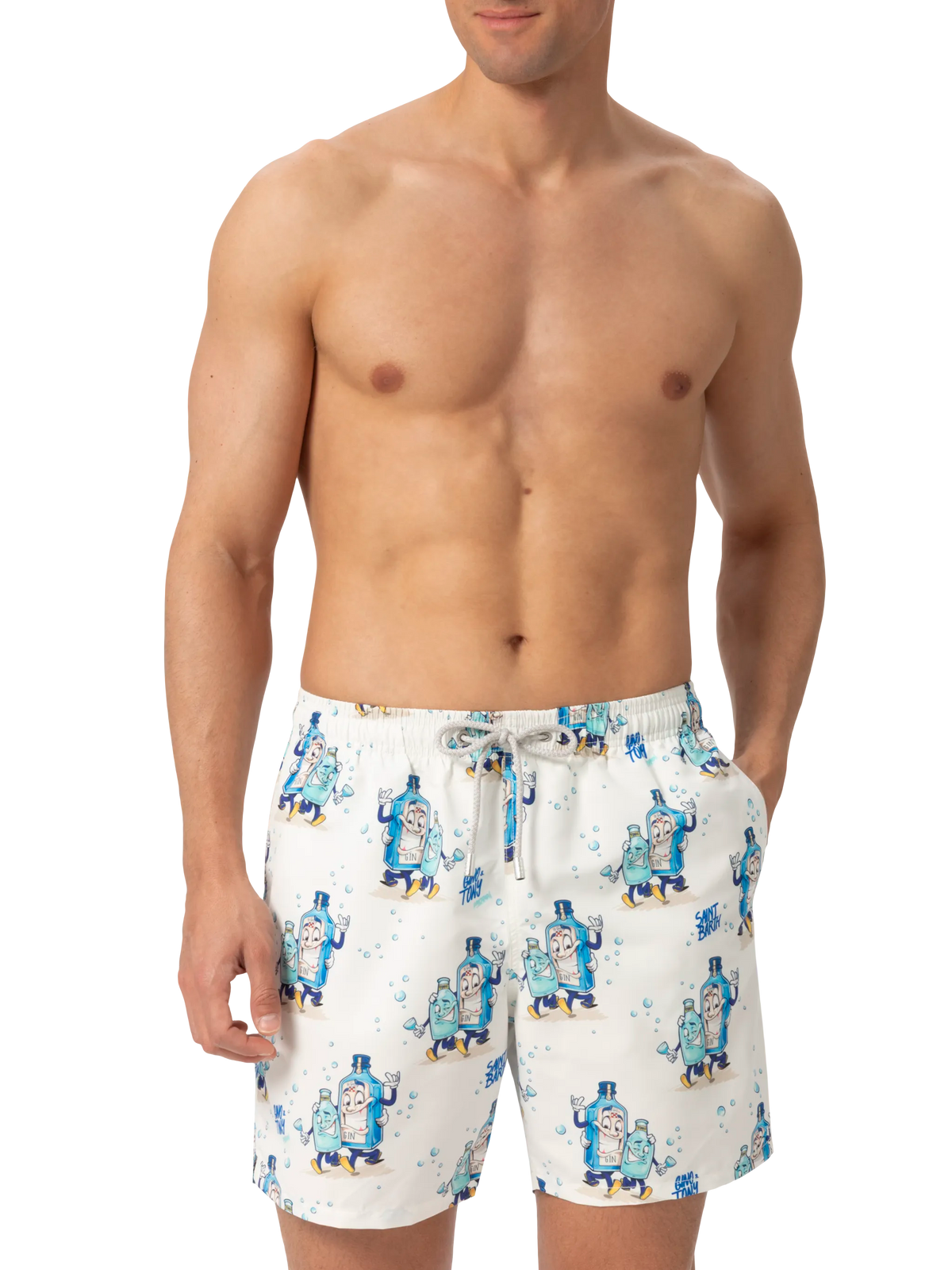 Costume mare Gustavia bianco con stampa gin tonic | Special Edition